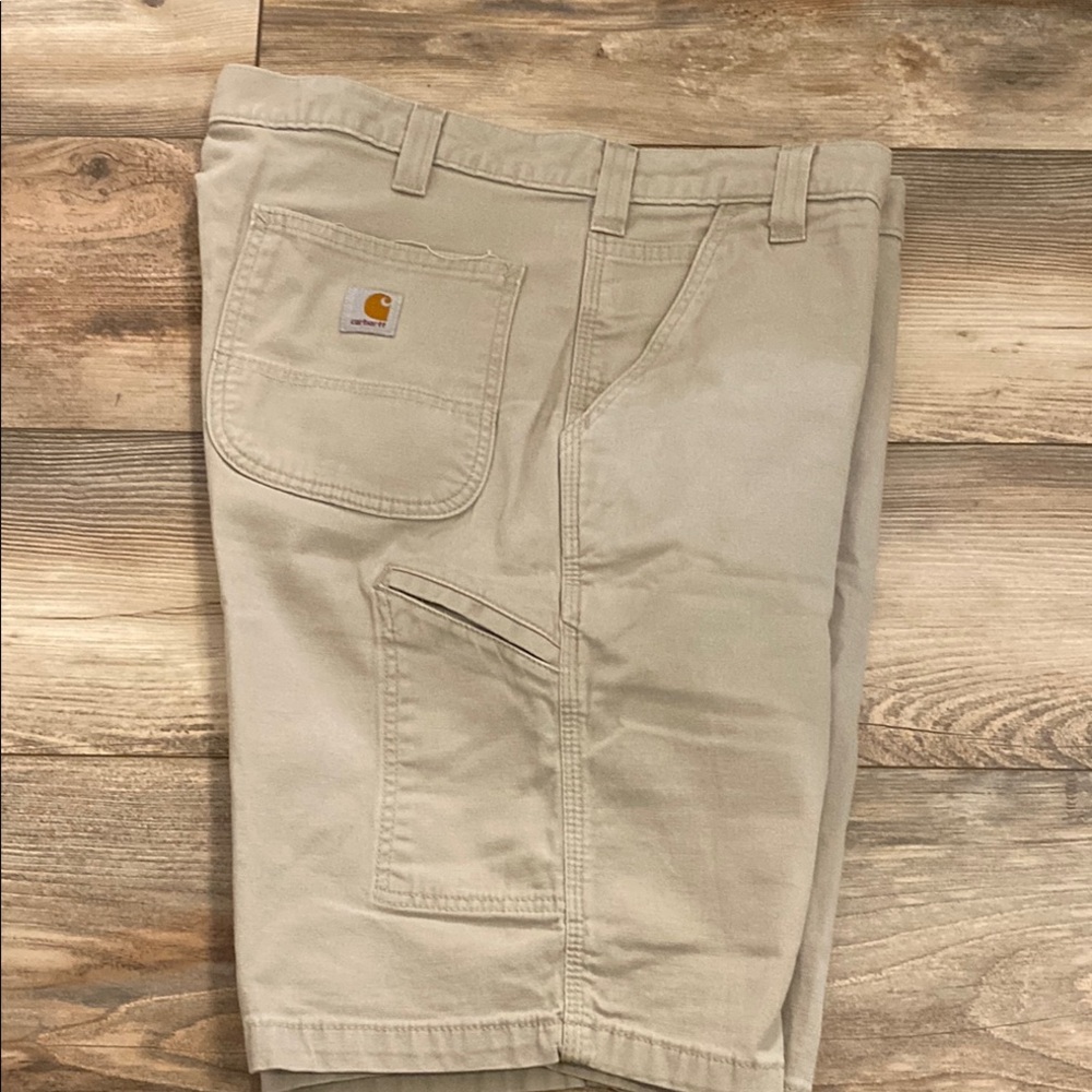 Carhartt Tan Flat Front Shorts Versatile Summer Essential - Picture 7 of 9